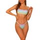 thumbnail image 1 of Conjuntos de bikini de mujer en color degradado, 2 piezas, traje de baño bandeau con cordones, traje de baño, ropa de baño, talla X-Large, verde, púrpura, naranja, 1 of 5
