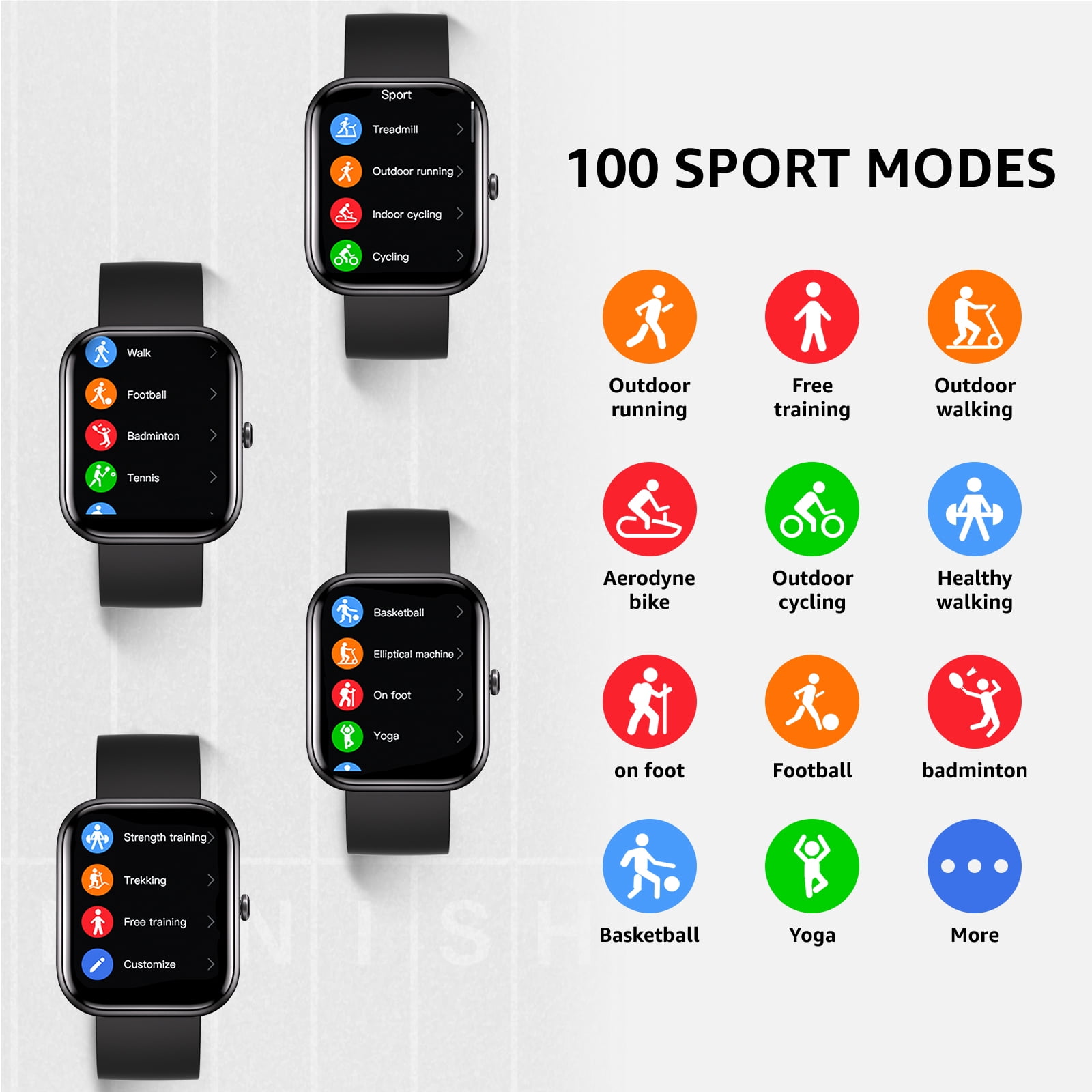 RDRKR GTS5 Adult Smart Watch for Android and IOS, Fitness Tracker, IP67 Waterproof, Smart Watch for Women Men (Black)
