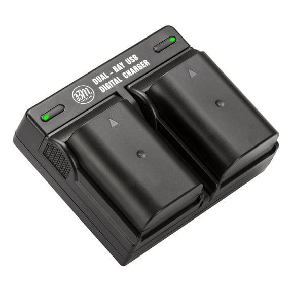 BM Premium 2 DMW-BLF19, DMW-BLF19e Batteries and Dual Battery Charger for Panasonic Lumix DC-G9, DC-GH5, DMC-GH3, DMC-GH3K, DMC-GH4, DMC-GH4K Cameras