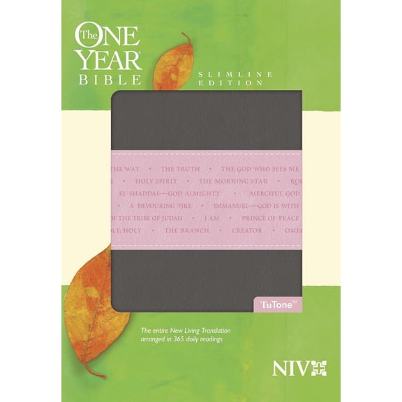 NIV One Year Bible Slimline-Gray/Pink TuTone