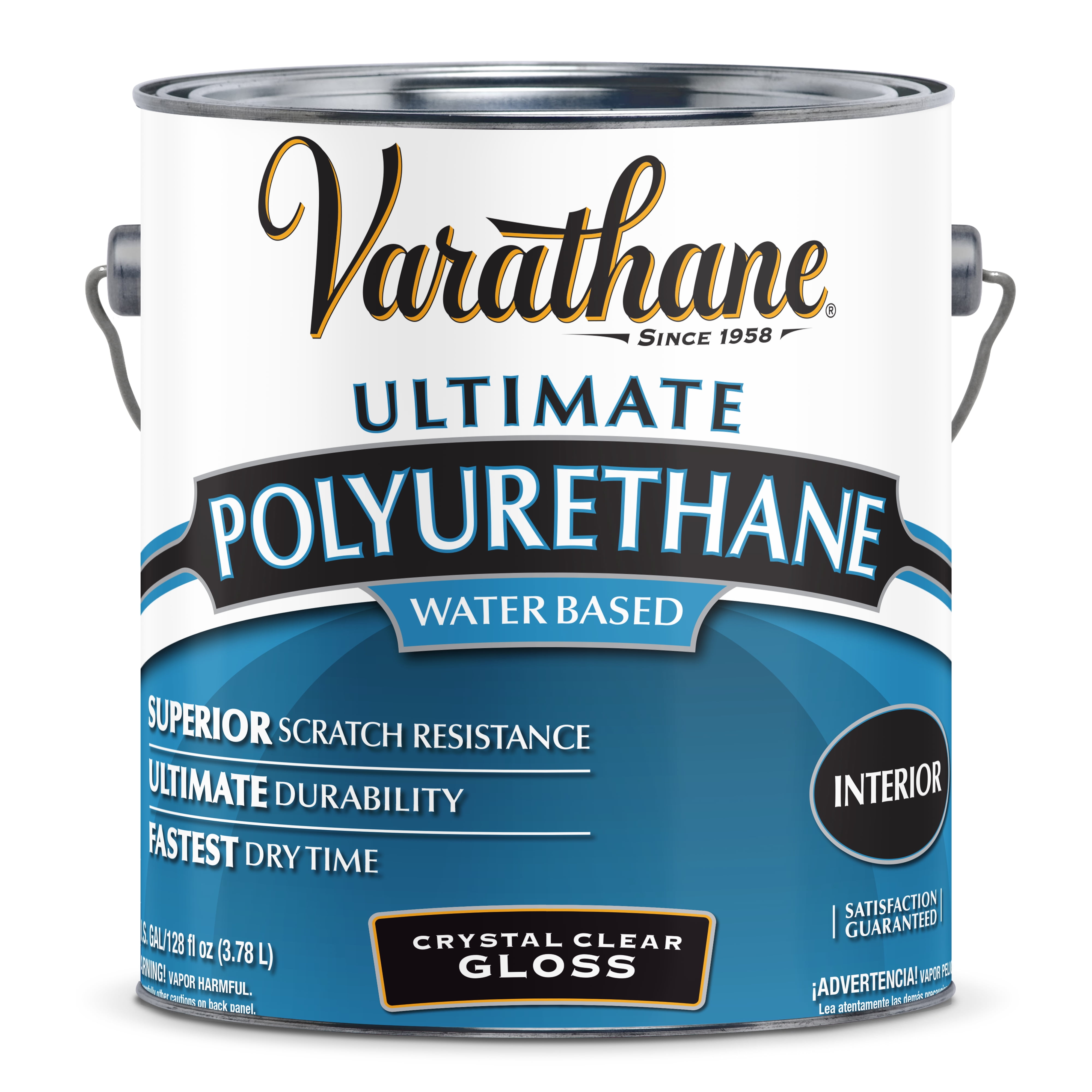 Crystal Clear, Varathane Gloss Water-Based Ultimate Polyurethane- Gallon, 1 Pack
