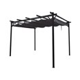 thumbnail image 1 of F. Corriveau International - Pergola Sans Toit 10'x12 Pieds avec Toit Rétractable, Noir, 1 of 7