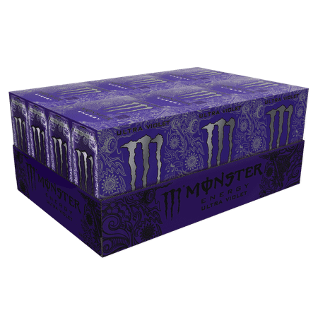 (24 Cans) Monster Energy Drink, Ultra Violet, 16 Fl Oz