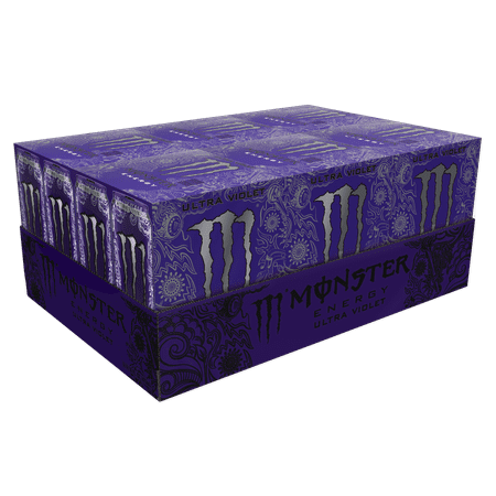(24 Cans)Monster Energy Drink, Ultra Violet, 16 Fl Oz