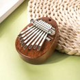 thumbnail image 4 of Wooden 8-Note Mini Thumb Piano for Kids 6-18, Light Brown Interactive Musical Toy with Sandalwood Finish, Unisex Musical Instrument from China – Includes Paper Box, Hanging Rope & Metal Chain, 4 of 7