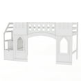 thumbnail image 5 of Euroco Wood Twin Size Loft Bed, Castle House Bed with Storage Staircase, White, 5 of 12