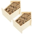 thumbnail image 4 of Bee Hotel,  House Provide A Bee Habitats Using Logs And Reed Materials Safe Non-  For Gardens For Outdoor Parks, 4 of 8