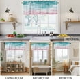 thumbnail image 5 of 2 Pack Turquoise Pink Ombre Valance for Window Abstract Coastal Ocean Waves Gradient Kitchen Valance Rod Pocket Short Curtain Topper Decorative Window Treatment for Living Room Bedroom 42"x12", 5 of 8