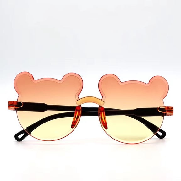 Frnrwgo Kids Bear Frame Sunglasses Gradient UV Protection Cartoon Glasses for Girls Boys Ages 2-12