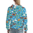 thumbnail image 7 of Fotbe Rooster And Chickens Pattern Womens Long Sleeve Hoodie, Pullover Hooded Sweatshirt, Kangaroo Pocket Hoodie with Eye-catching Drawstrings-Small, 7 of 7