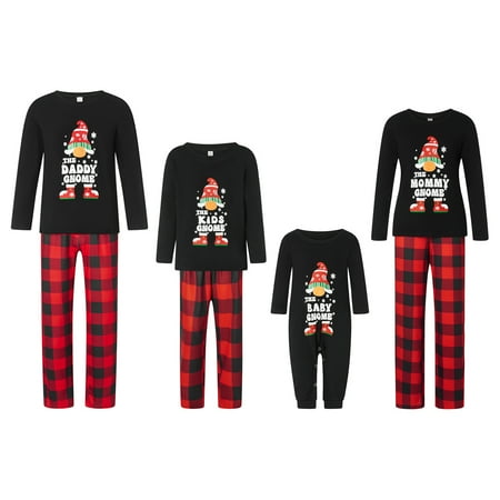 

Dewadbow Holiday Family Pajamas Matching Sets Christmas PJs with Mama Bear Printed Romper Plaid Pants Sleepwear