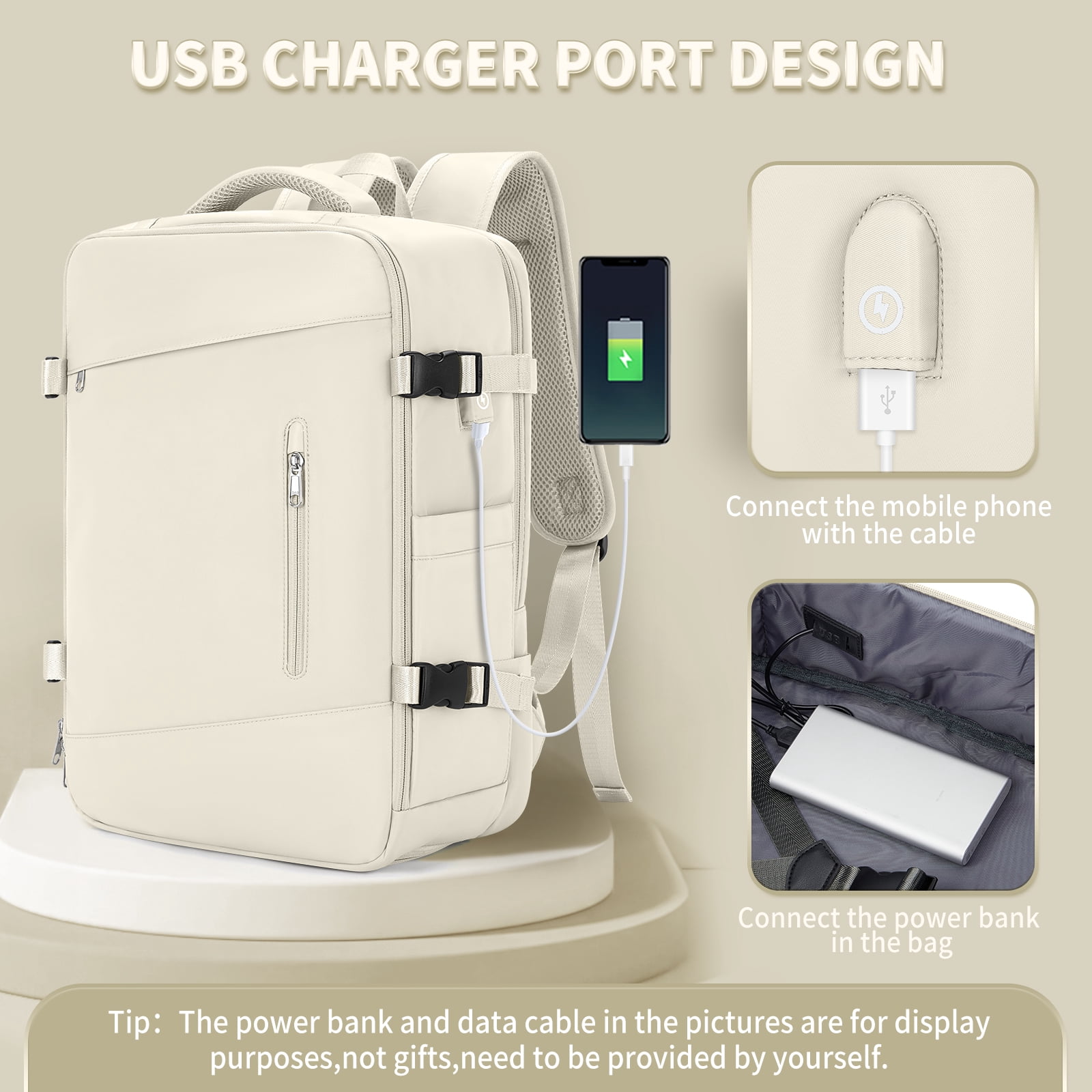 Large Travel Backpack for Women Men, Carry on Flight Approved Personal Item Backpack for Airlines Business College, Adults Waterproof Laptop Luggage Casual Daypack