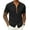 Black, variant on COOFANDY Mens Summer Beach Shirt Knit Crochet Button Down Shirts Short Sleeve Retro Lightweight Hawaiian Shirt Fashion Resort Wear
