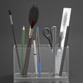 thumbnail image 5 of Queilt 1 PCS Acrylic Pen Holder 3 Compartments, Clear Pencil Organizer Cup for Countertop Desk Accessory Storage, 5 of 5