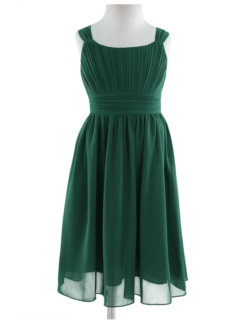 white christmas dresses Dark Green Chiffon Maxi Dress – V Neck Swing Party Elegance 5114 Emerald Green / S main image 1