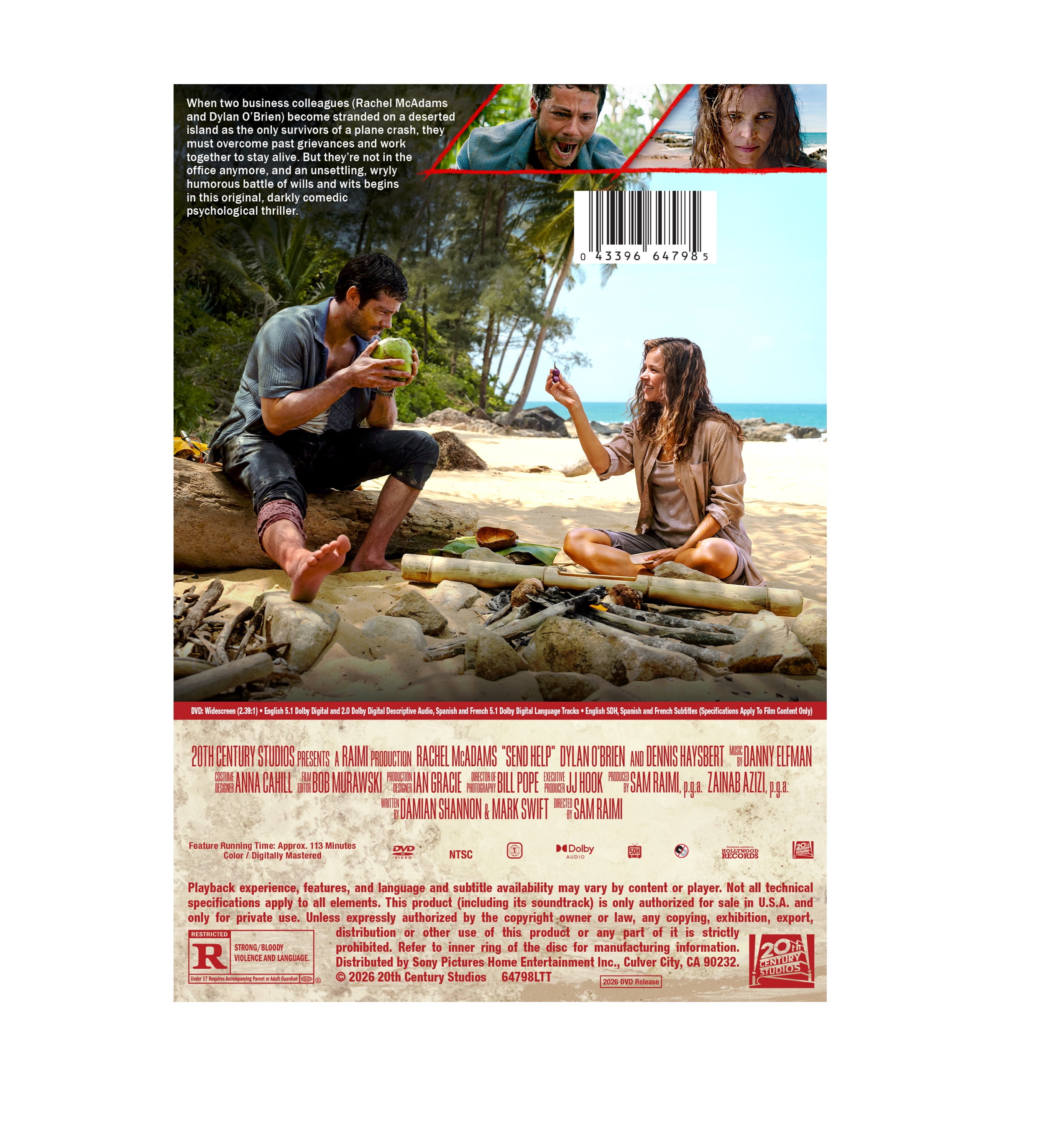 Send Help (DVD) 20th Century Studios, Comedy, Horror, Thriller