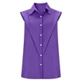 thumbnail image 4 of Aoiroe Womens Sleeveless Tank Tops,Crew Neck Gauze Camisole Fashion Summer Tees Summer Clothes Fashion Outfits Spring Summer Tops for Women Basic Shirt Gauze Shirt Dark Purple L, 4 of 8