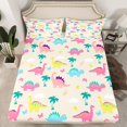thumbnail image 2 of Manfei Child Boys Girls Kawaii Dino Full Size Sheets 4-Piece,Jungle Animal Breathable Bed Sheets,Cartoon Dinosaur Lightweight Sheet Sets,Lightweight Room Decor, 2 of 7