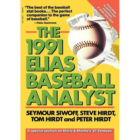 Elias Baseball Analyst, 1991, (Paperback)