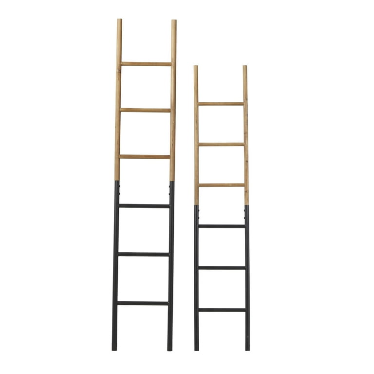 71 in. H Brown Decorative Wood and Metal A-Frame Ladder 71 in. H Brown Decorative Wood and Metal A-Frame Ladder