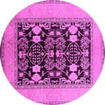 thumbnail image 1 of Ahgly Company Indoor Round Oriental Pink Industrial Area Rugs, 4' Round, 1 of 4