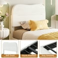 thumbnail image 6 of Tydimor Twin Bed Frame with Teddy Velvet Soft Curved Headboard, Platform Bed Easy Assembly, Noise-Free, White, 6 of 10