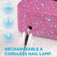 thumbnail image 5 of Cordless UV Nail Lamp, 120W Rechargeable UV Light for Gel Nails, LED Nail Lamp with 4 Timer Modes, Nail Dryer Fully Decorate with Sparkling Nail Rhinestones Diamond(red), 5 of 8