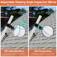 thumbnail image 3 of Grand Miroir d'Inspection Extensible de 4,9 Po, Inclinaison à 180° et Rotation à 360°, Miroir d'Inspection Réglable pour Gouttières, Toit, Conduit, sous le Véhicule, 3 of 6