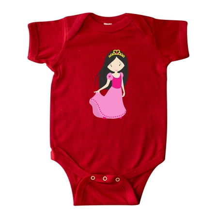 

Inktastic Cute Princess Black Hair Princess In Pink Dress Gift Baby Girl Bodysuit
