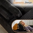 thumbnail image 5 of Muumblus Oversized Chaise Lounge Indoor, No Assembly Required, Plush Lounge Chair Indoor, Cozy Sleeper Chair Bed, Black Corduroy, 5 of 10