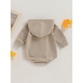 thumbnail image 4 of goowrom Baby Fall Jumpsuits: Rainbow Embroidery Long Sleeve Hooded Rompers, 4 of 9