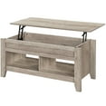 thumbnail image 2 of Yaheetech 41" Wooden Lift Top Coffee Table with Hidden Compartment & Cubic Open Shelves, Gray, 2 of 7
