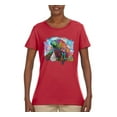 thumbnail image 2 of Wild Bobby Rainbow Painted Manatee Dean Russo Design Animal Lover Women Graphic Tee, Red, 3X-Large, 2 of 6