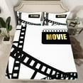thumbnail image 2 of Manfei Teens Cinema Trictet Bed Sheets, Filmstrip Movie Night King Sheets, Retro Theater Theme Sheet Set, Super Cozy Room Decor, 4-Piece, 2 of 7