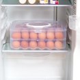 thumbnail image 6 of HEJULIK Egg Holder for Refrigerator, 2-Layers 48 Deviled Egg Tray with Lid Egg Carrier Box Dispenser Container with Handle for Eggs 48 Count, 6 of 7