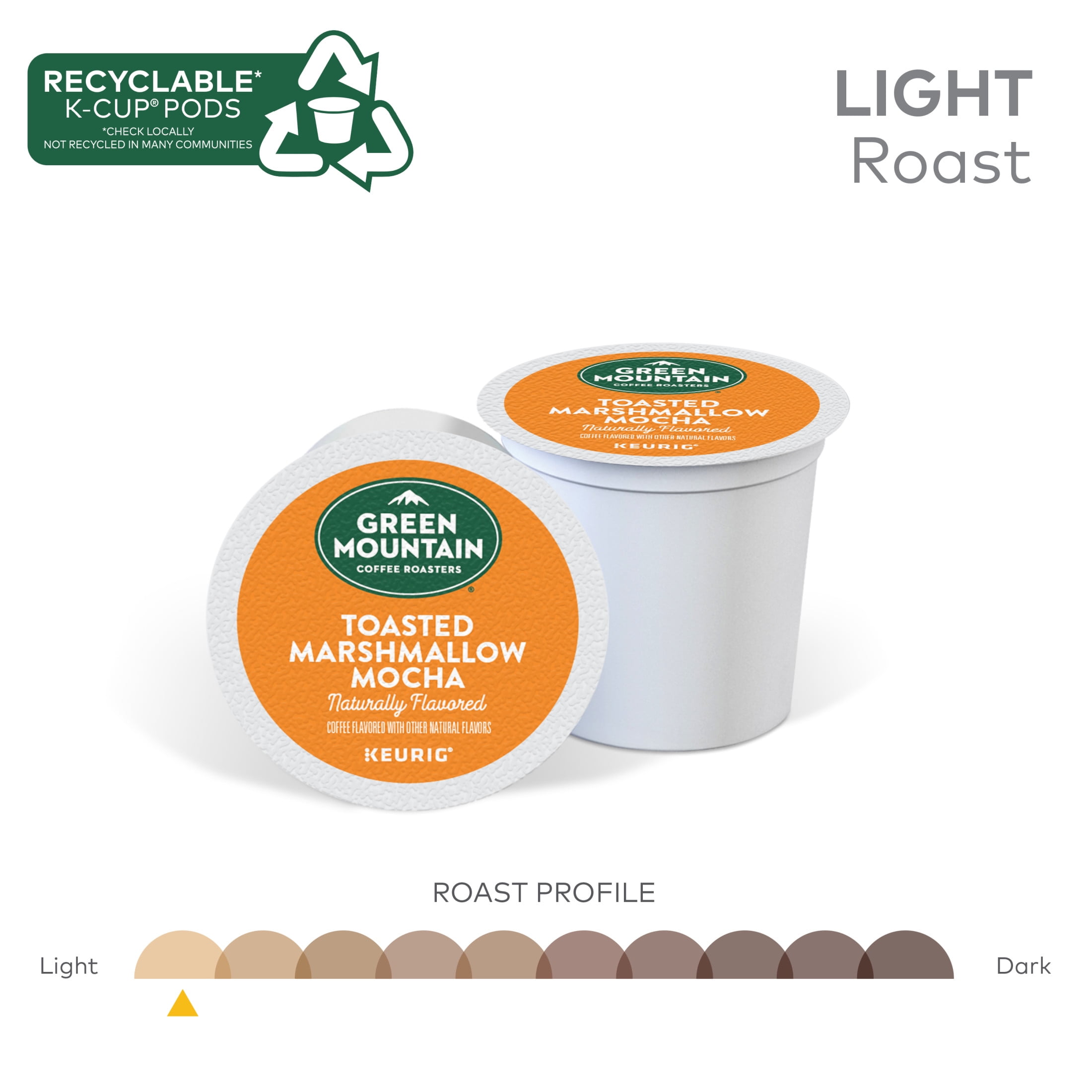 Green Mountain Coffee Roasters, Toasted Marshmallow Mocha Light Roast K-Cup Coffee Pods, 24 Count