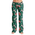 thumbnail image 2 of Trgacdwlo Candy Cane Pattern Pajama Bottoms Women Fall Winter Christmas Pajama Pants Women Soft Cozy Xmas Elastic Waist Womens Sleep Pants, 2 of 6