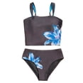 thumbnail image 3 of Shadoumai Girls Swimsuit Size 8 Rash Guard Bikini Set Spaghetti Strap Tankini for Girls 2-Piece Bathing Suit Cute Pattern Print Beach Swimwear, 3 of 8