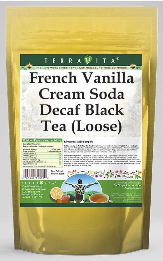 TerraVita French Vanilla Cream Soda Decaf Black Tea, (French Vanilla
