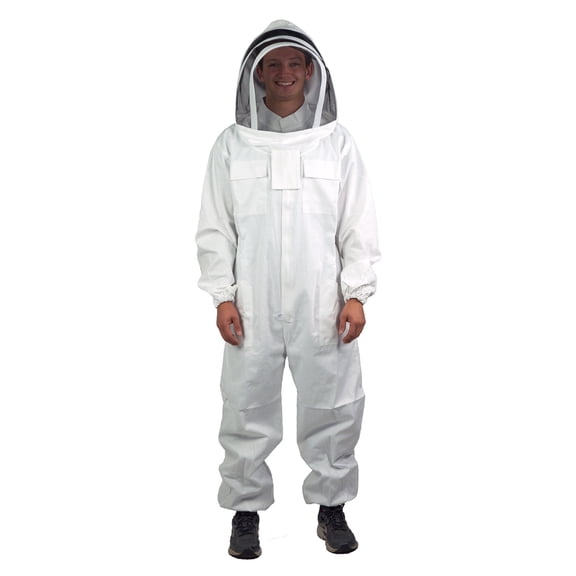 XL Professional Cotton Full Body Beekeeping Bee Keeping Suit, with Veil Hood