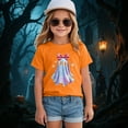 thumbnail image 2 of CAUYDY Toddler Boys Girls Halloween T-Shirt Kid Ghost Pumpkin Graphic Short Sleeve Shirts Skeleton Graphic Clothes Tee Tops(Orange,18-24 M), 2 of 5