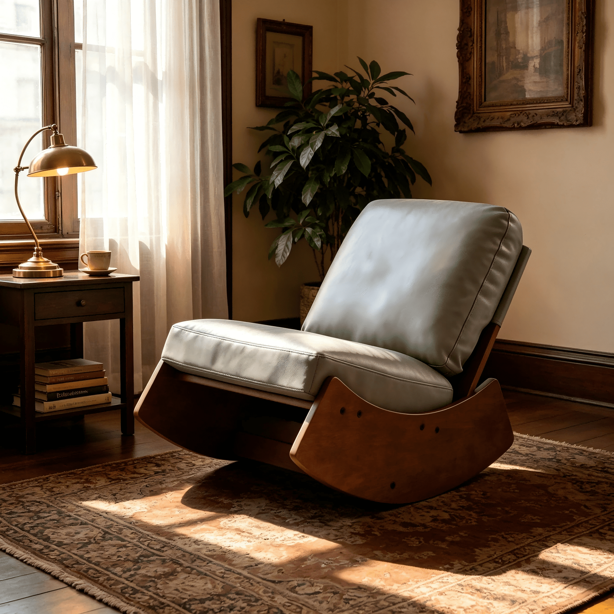 Comfortable Upholstered Glider Rocking Chair with Solid Wood Frame, Ideal Accent Chair for Bedroom, Living Room, Reading Spaces