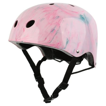 Justice Marble Pink Skateboarding, Scooter, Bike, Helmet with Impact Resistance, CPSC Certified, for Ages 5+