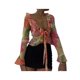 thumbnail image 5 of VISgogo Cárdigan transparente para mujer, blusas cortas con lazo y escote pronunciado con estampado floral naranja VISgogo  moda, 5 of 9