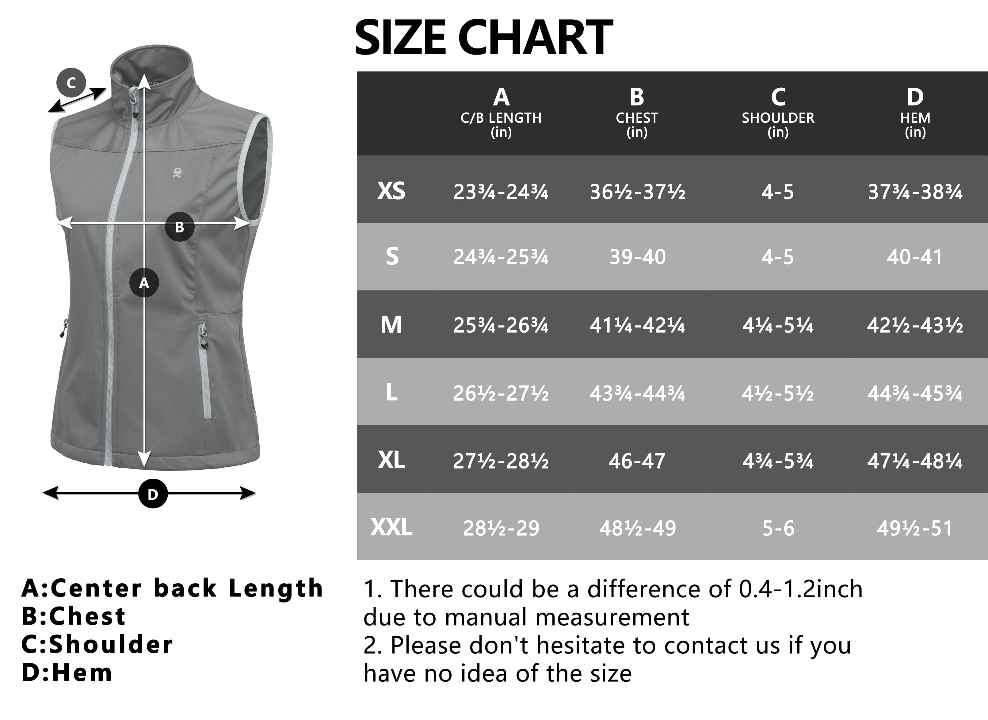 Little Donkey Andy Women's Lightweight Softshell Vest, Windproof Sleeveless Jacket for Running Hiking Travel, Gray S