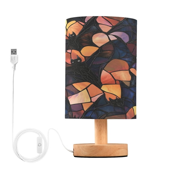 Bunch Colorful Glass Shards Table Lamp, Fully Dimmable Nightstand Lamp with USB and Linen Fabric Shade, Modern Gifts for Bedroom, Living Room, Office