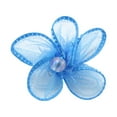 thumbnail image 2 of Offray Accessories, Lagoon Blue 3/4 inch 5 Petal Sheer Flower with Pearl Accessory for Wedding, Hair Clips, and Scrapbooking, 6 count, 1 Package, 2 of 8