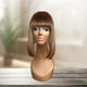 thumbnail image 3 of Cabeza de maniquí calva femenina Soporte para peluca Suave Durable 19 pulgadas Modelo de exhibición de peluca Maniquí Soporte para cabeza de peluca Azul claro, 3 of 8