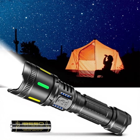 DAYBETTER High Lumen Flashlight Rechargeable, Super Bright LED Spotlight with Adjustable Modes & Focus, Zoomable, Waterproof, Essential Gear for Hiking Camping Backpacking