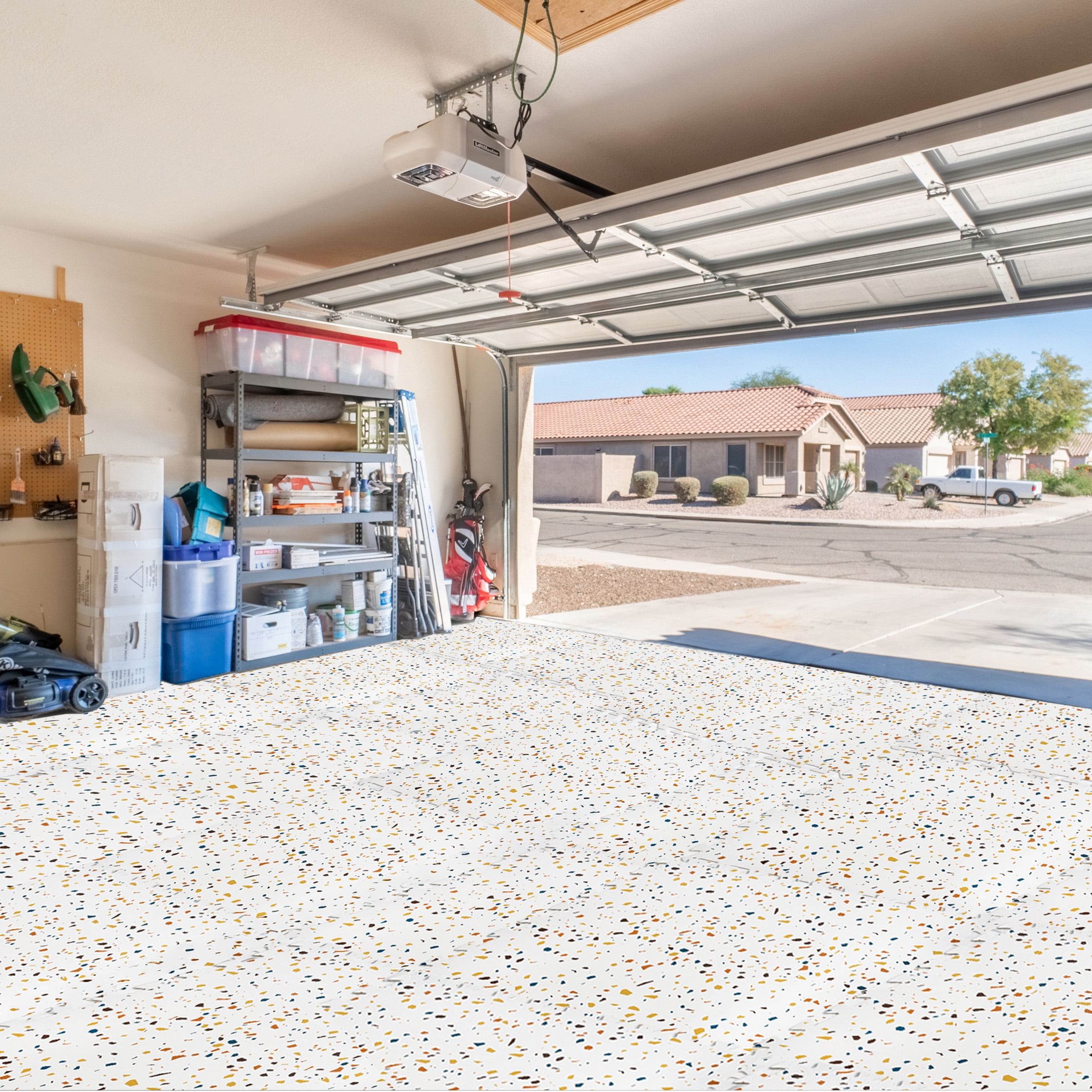 Sorbus Waterproof Foam Floor Tiles, 24 Tiles, 96 Sq Ft, Interlocking, Confetti